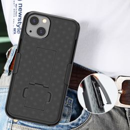Kickstand Holster Armour Braided Phone Cases With Belt Clip For iPhone 13 Pro Max 12 Mini 11 XR Samsung S20 S21 Ultra Note 20 A52 A72 5G LG Stylo 7 One Plus