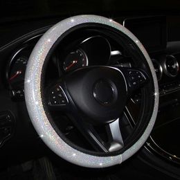 Steering Wheel Covers Car Cover Colorful Bronzing Without Inner Ring Elastic Band Grip Auto Interior Decor Accessories