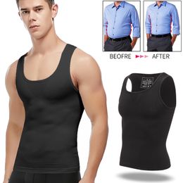 Menss Slimming Body Shaper Chest Compression Shirts Gynecomastia Abdomen Slim Vest Tummy Control Shapewear Waist Trainer Corset