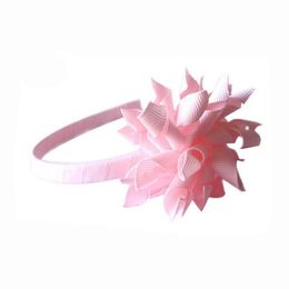 Girl Alice Hair Band Hoop Sticks Curly Ribbons Corker Bows Flowers Korker Bowknot Covered Fully Lined Plastic School Christmas Headbands PD009