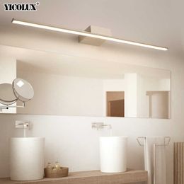 Wall Lamp Led bathroom mirror lights Black/White 400/600/800/1000/1200mm Modern makeup dressing bathroom led mirror lamp fixture 210724