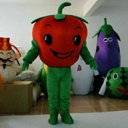 High quality Tomato Mascot Costumes Halloween Fancy Party Dress Cartoon Character Carnival Xmas Easter Advertising Birthday Party Costume Outfit
