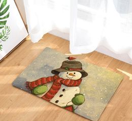 CAMMITEVER Cartoon Vintage Snowman Christmas Rug Mat Carpet Mat Door Area Rugs For Bedroom Living Room Bathroom Window Bedside 210301