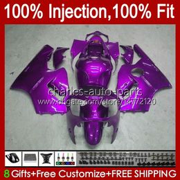 Injection Mould Bodys For KAWASAKI NINJA ZX-12R ZX1200 C ZX 12 R 1200 CC ZX12R 00 01 Bodywork 2No.58 purple glossy ZX 1200 12R 1200CC 00-01 ZX1200C 2000 2001 OEM Fairing Kit