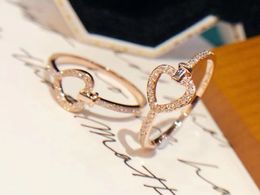 Heart 18K Rose Gold Lab Moissanite Promise ring 925 Sterling silver Engagement Wedding Band Rings for women Bridal Finer Jewelry