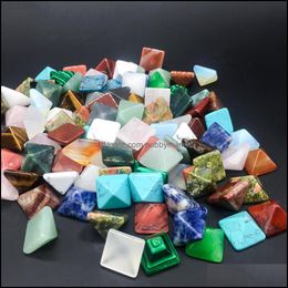 Stone Loose Beads Jewellery Natural Crystal Semi-Precious Pyramid Pyramidal Face Seven Chakras Aessory Drop Delivery 2021 Qma