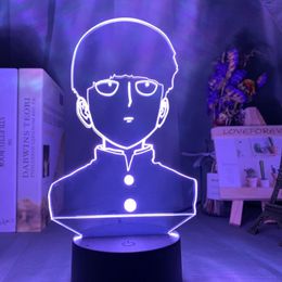 Night Lights 3D Lamp Anime Mob Psycho 100 Shigeo Figure Nightlight For Kids Child Bedroom Decorative Atmosphere Colorful Table Usb Gift