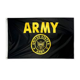 US Army Gold Crest Flag 3x5Ft Double Stitching Decoration Banner 90x150cm Sports Festival Polyester Digital Printed Wholesale