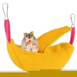 Small Animal Supplies Creative Hamster Hammock Pet Bed Rat Bird Warm Banana Sleeping Nest House Swing Cage