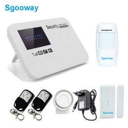 Sgooway Wireless System Home Systems with PIR Detector Russian English Spanish French Voice Security GSM Alarm