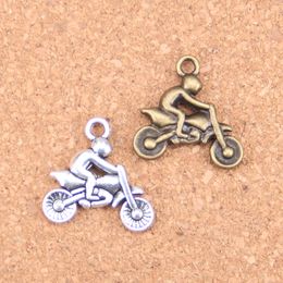 39pcs Antique Silver Plated Bronze Plated motorcycle motorcross Charms Pendant DIY Necklace Bracelet Bangle Findings 21*21mm