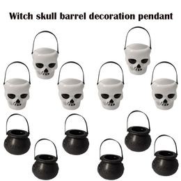 Halloween witch bucket decoration pendant supplies skull small basket candy buckets Witchs jar pendants bar party props venue layout