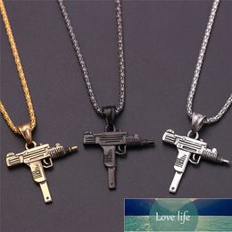 Personality Uzi Gun Shaped Pendant Necklace For Women Men Night Club Bar Party Accessory Gothic Male Punk Hip hop Chain Jewellery Factory price expert design Quality