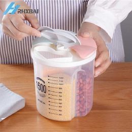 Plastic Storage Container Food Cans for Bulk Cereals Moisture-Proof Storage Box Cereal Dispenser Sealed Jar Kitchen Organiser 211110