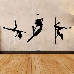 Wall Stickers Sexy Girls Silhouette Decals Pole Dance Sticker Decal Mural Art Home Bedroom Decoration Accessories B218