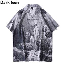 Dark Icon Hawaiian Shirt Men Summer Beach Holiday Men's Shirts Vintage Street Male Top 210721