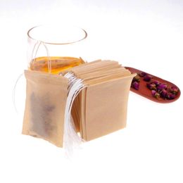 60 X 80mm Wood Pulp Philtre Paper Disposable Tea Strainer Philtres Bag Single Drawstring Heal Seal Tea Bags No bleach Go Green DH9466