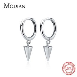 Conical Hoop Earring for Women Fashion Real 925 Sterling Silver 3 Colour Geometric Fine Jewellery Brincos 210707