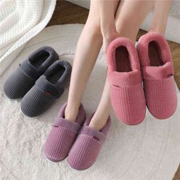 Unisex Winter Slippers Home Shoes Ladies Men Warm Plush Indoor Casual Flats Couple Shoe Comfort New Female Footwear Plus Size Y220214