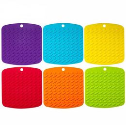 Non-slip Table Mat Insulation Pad Silicone Mat Thicken Coaster Bakeware Oven Mats Placemat Hanging Bowl Pot Pad Drain Holder SN2456