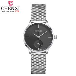 Chenxi Brand Ultrathin Full Steel Sier Women Quartz Wristwatch Small Dial Design Female Watch Fashion Waterproof Ladies Clocks Q0524