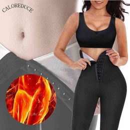 Waist Trainer Sweat Sauna Pants Thermo Women Body Shaper Slimming Legging Tummy Control Tops Weight Loss Workout Shapers 211112