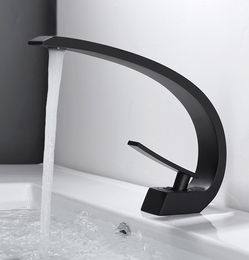 Brass black bathroom sink faucet mixer hot and cold single handle faucet