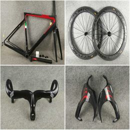 custom bike frame UK - Customize V3RS Carbon Bike Frame Direct Mount Road frame + BOB 50mm Carbon wheelset Handlebar Bottle Cages