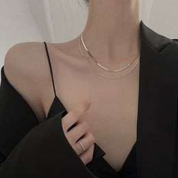 2021 women's clavicle double layered necklace, INS cool and simple 925 Sterling Silver Necklace