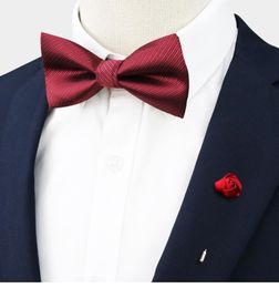 Bow Ties Wine Red Tie For Men High Quality Two Layer Wedding Party Butterfly Bowtie Men's Accessories With Gift Box