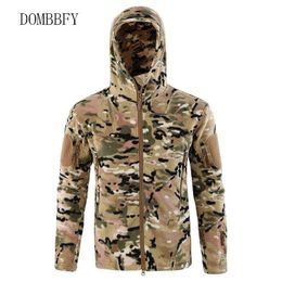 Mens Tactical Fleece Thick Warm Breathable Camouflage Jacket Men Military Outdoor Hiking Climbing Cycling Thermal Windproof Coat Y1109