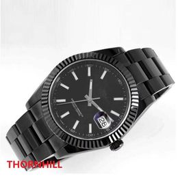 Mens Mechanical Automatic Watches Calendar 316L Stainless Steel Sky-Dweller GMT Black Business Waterproof 50 Meters Sapphire Glass Wristwatch