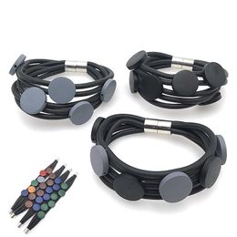 Yd&ydbz 2019 New Handmade Leather Bracelets for Women Charm Bracelet Rubber Wood 9 Colour Birthday Gift Punk Jewellery Wholesale Q0719