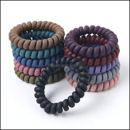 Jewelry Jewelrywomen Rubber Matte Frosted Mti-Colors Telephone Wire Cord Elastic Bands Pony Tails Holder Hair Tie Rope Headwear Drop Deliver
