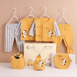 0-3M Newborn Clothing Sets for Baby Girls Boys Clothes Suits Cotton OUTFITS 7pcs/set MORE 20 STYLES 210226
