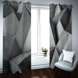 2021 Curtain Custom 3D Printing Curtains For Living Room Bedroom Silk Blackout Cortinas geometry