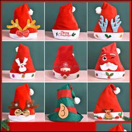 Berets Hats & Caps Hats, Scarves Gloves Fashion Aessories Year 2022 Christmas Printed Santa Hat Fat Kids Mini Xmas For Pets Merry Decoration