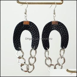 Dangle & Chandelier Statement Earrings Jewelry Women High Quality Unique Geometric Punk Simple Retro Bohemian Chain Leather For Party Drop D