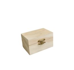 Wooden Crafts Wood Jewelry Box 8.2cm Square Shape Mud Base Art Decor Children Kid Baby DIY Toys