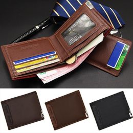 Wallets Litthing Fashion Men PU Leather Slim Solid Luxury Short Purses Holder Business Male Purse Money Bag