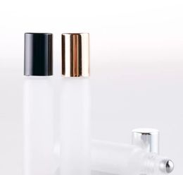 10ml Empty Frosted Glass Essential Oil Roll On Bottles With Stainless steel Roller Free