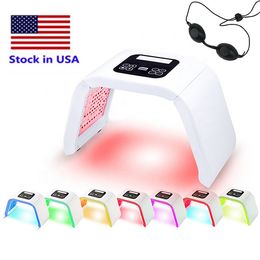 -Stock USA High ENDE 7 Farbe LED Photon WrinklerEmover Lichttherapie Schönheit PDT Lampe Behandlung Haut Akne Entferner Anti-Falten Tragbare Spa-Maske Maschine