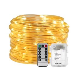 2022 new Outdoor String Lights 10M 100LEDs Battery Operated LED Rope Tube String Lights for Patio Easter Christmas Party Wedding Holiday