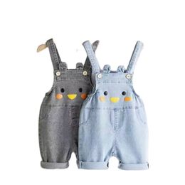 Baby denim sling shorts summer thin overall jumpsuit girls boys Casual baby suspenders trendy P4602 210622