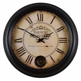 Wall Clocks Retro Silent Clock Modern American Pendulum Bedroom Watches Home Decor Living Room Decoration