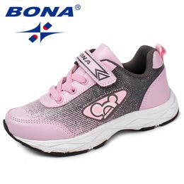 BONA New Popular Style Children Casual Shoes Synthetic Girls Shoes Hook & Loop Boys Loafers Outdoor Fashion Sneakers Shoes 210308