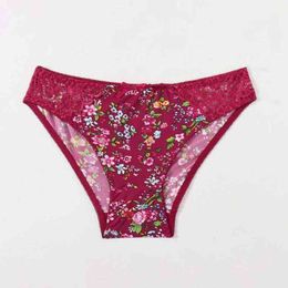 NXY sexy setBeauwear Fashion Lace Panties Plus Women's Underwear Sexy Female Underpants Floral Print Pantys Lingerie XXL-5XL Design 1128