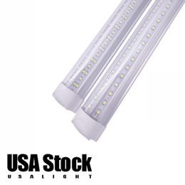 V Shaped Integrated LED Tubes 4ft 5ft 6ft 8ft 8 Feet 72 Inch Bubs T8 Tube Lights Double Sides Cooler Door Freezer Shop Linkable Light Stock in Los Angeles USALIGHT