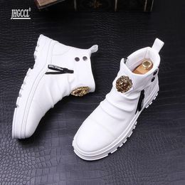 Luxury rivet Boots New black gold madman lion casual shoes, masculine men's absorb youth soft shoes of high quality zapatillas hombre P4