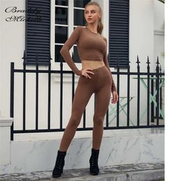 BRADELY MICHELLE Women Sexy Slim Skinny Solid High Elastic Waist Cotton Ankle-Length Leggings 211008